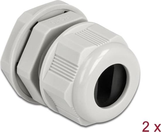Picture of Delock Cable Gland PG16 for flat cable grey 2 pieces