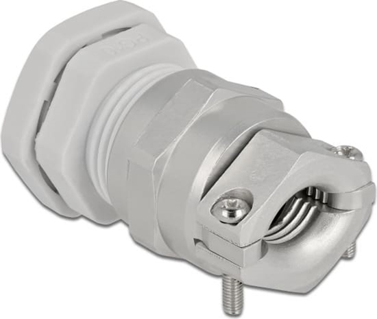 Picture of Delock Cable Gland PG16 with strain relief and bending protection grey