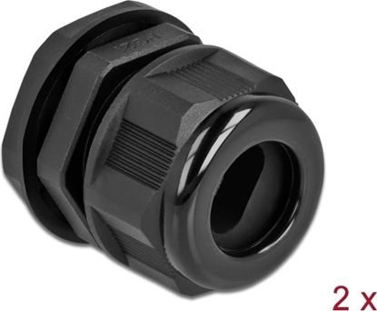 Picture of Delock Cable Gland PG21 for flat cable black 2 pieces