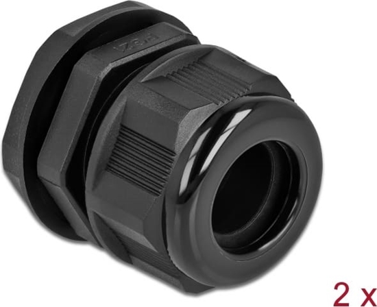 Picture of Delock Cable Gland PG21 for round cable black 2 pieces