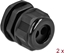 Attēls no Delock Cable Gland PG21 for round cable with two cable entries black 2 pieces