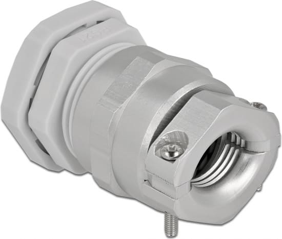 Picture of Delock Cable Gland PG21 with strain relief and bending protection grey