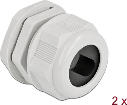 Picture of Delock Cable Gland PG29 for flat cable grey 2 pieces