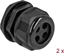 Picture of Delock Cable Gland PG29 for round cable with four cable entries black 2 pieces