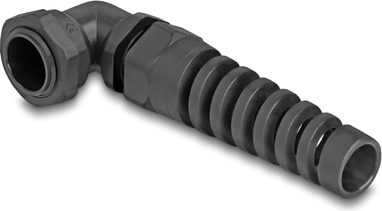 Picture of Delock Cable Gland with strain relief 90° angled PG13.5 black