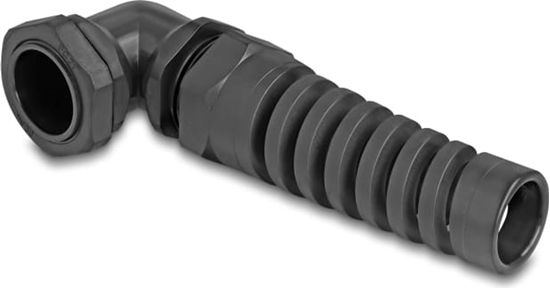 Picture of Delock Cable Gland with strain relief 90° angled PG21 black