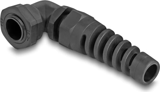 Picture of Delock Cable Gland with strain relief 90° angled PG9 black