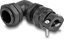 Picture of Delock Cable Gland with strain relief and bending protection 90° angled PG11 black