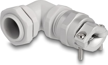 Picture of Delock Cable Gland with strain relief and bending protection 90° angled PG11 grey