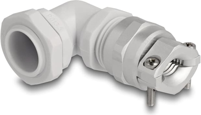 Picture of Delock Cable Gland with strain relief and bending protection 90° angled PG13,5 grey