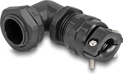 Picture of Delock Cable Gland with strain relief and bending protection 90° angled PG13.5 black