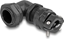 Picture of Delock Cable Gland with strain relief and bending protection 90° angled PG13.5 black