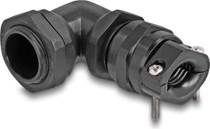 Picture of Delock Cable Gland with strain relief and bending protection 90° angled PG16 black