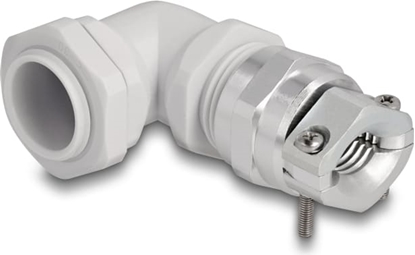 Picture of Delock Cable Gland with strain relief and bending protection 90° angled PG16 grey