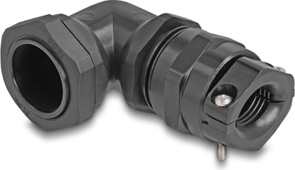 Picture of Delock Cable Gland with strain relief and bending protection 90° angled PG21 black