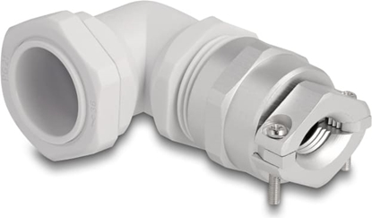 Picture of Delock Cable Gland with strain relief and bending protection 90° angled PG21 grey