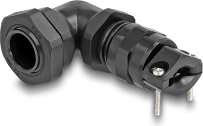 Picture of Delock Cable Gland with strain relief and bending protection 90° angled PG9 black