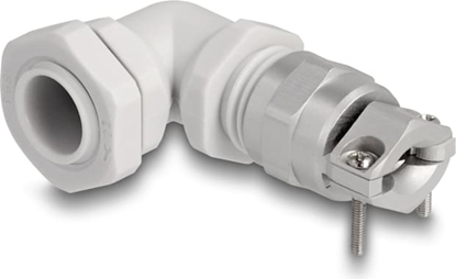 Picture of Delock Cable Gland with strain relief and bending protection 90° angled PG9 grey