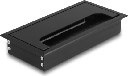 Picture of Delock Cable grommet for table mounting with brush 160 x 80 x 28 mm black