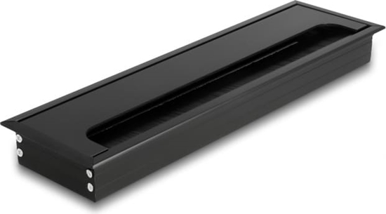Picture of Delock Cable grommet for table mounting with brush 280 x 80 x 28 mm black