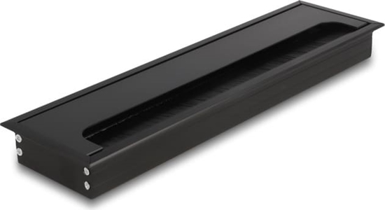 Picture of Delock Cable grommet for table mounting with brush 300 x 80 x 28 mm black