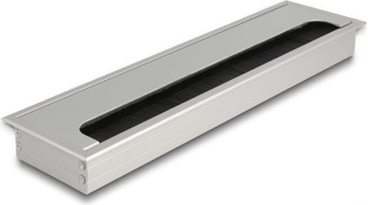 Picture of Delock Cable grommet for table mounting with brush 300 x 80 x 28 mm silver