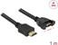 Изображение Delock Cable HDMI-A male > HDMI-A female panel-mount 4K 30 Hz 1 m
