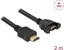 Attēls no Delock Cable HDMI-A male > HDMI-A female panel-mount 4K 30 Hz 2 m