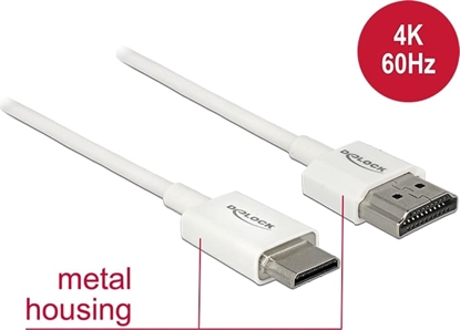 Picture of Delock Cable High Speed HDMI with Ethernet - HDMI-A male > HDMI Mini-C male 3D 4K 1.5 m Slim High Quality