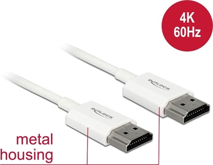 Picture of Delock Cable High Speed HDMI with Ethernet - HDMI-A male > HDMI-A male 3D 4K 3 m Active Slim High Quality