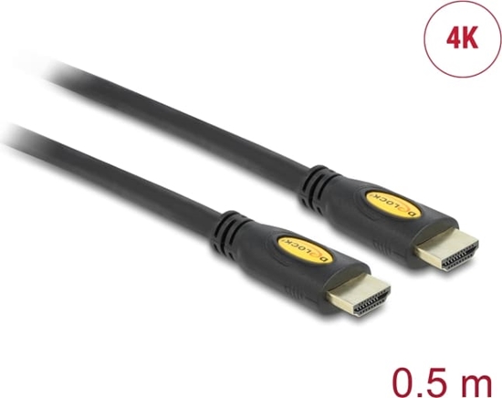 Picture of Delock Cable High Speed HDMI with Ethernet - HDMI-A male > HDMI-A male 4K 0.5 m