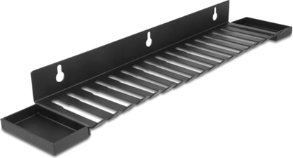 Picture of Delock Cable Holder 401 x 71 mm for wall mounting with two storage compartments black