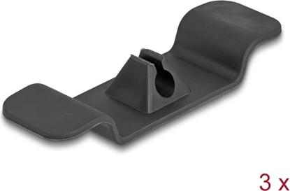 Picture of Delock Cable holder Clip self-adhesive set 3 pieces black