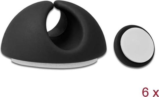 Picture of Delock Cable holder set self-adhesive 6 pieces black