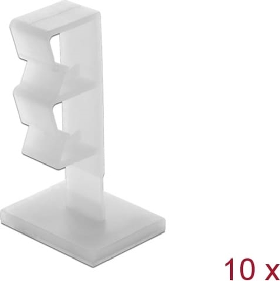 Picture of Delock Cable holder with 2 feed-through self-adhesive natural 10 pieces
