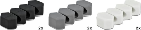 Picture of Delock Cable Holder with 3 feed-throughs honeycomb Set 6 pieces