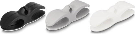 Picture of Delock Cable holder with 3 feed-throughs self-adhesive set 3 pieces