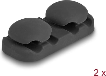 Picture of Delock Cable holder with 4 feed-throughs self-adhesive black set 2 pieces