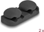Attēls no Delock Cable holder with 4 feed-throughs self-adhesive black set 2 pieces