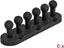Attēls no Delock Cable Holder with 5 feed-throughs self-adhesive / screwable 6 pieces black