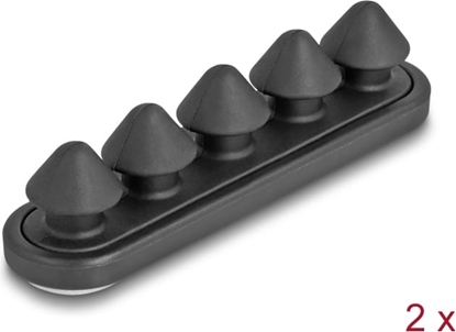 Picture of Delock Cable holder with 5 feed-throughs self-adhesive black set 2 pieces