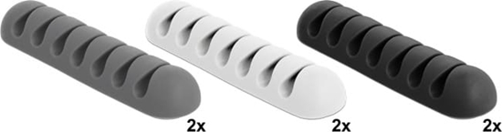 Picture of Delock Cable Holder with 7 feed-throughs Set 6 pieces