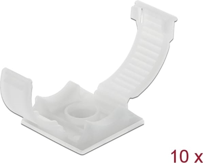 Picture of Delock Cable holder with locking clip self-adhesive screwable natural 10 pieces