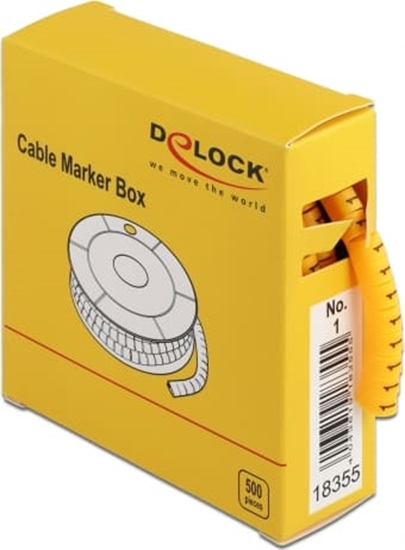 Picture of Delock Cable Marker Box, No. 1, yellow, 500 pieces
