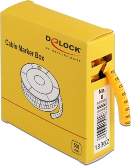 Picture of Delock Cable Marker Box, No. 8, yellow, 500 pieces