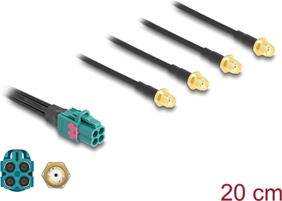 Picture of Delock Cable Mini FAKRA Z jack quad to 4 x SMA jack