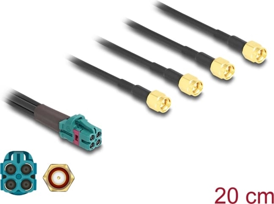 Picture of Delock Cable Mini FAKRA Z jack quad to 4 x SMA plug B-Type Premium