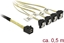 Picture of Delock Cable Mini SAS HD SFF-8643 > 4 x SATA 7 Pin angled 0.5 m
