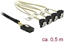 Picture of Delock Cable Mini SAS SFF-8087 > 4 x SATA 7 Pin angled 0.5 m