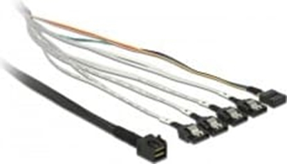 Picture of Delock Cable Mini SAS SFF-8643 > 4 x SATA 7 pin + Sideband 0.5 m metal